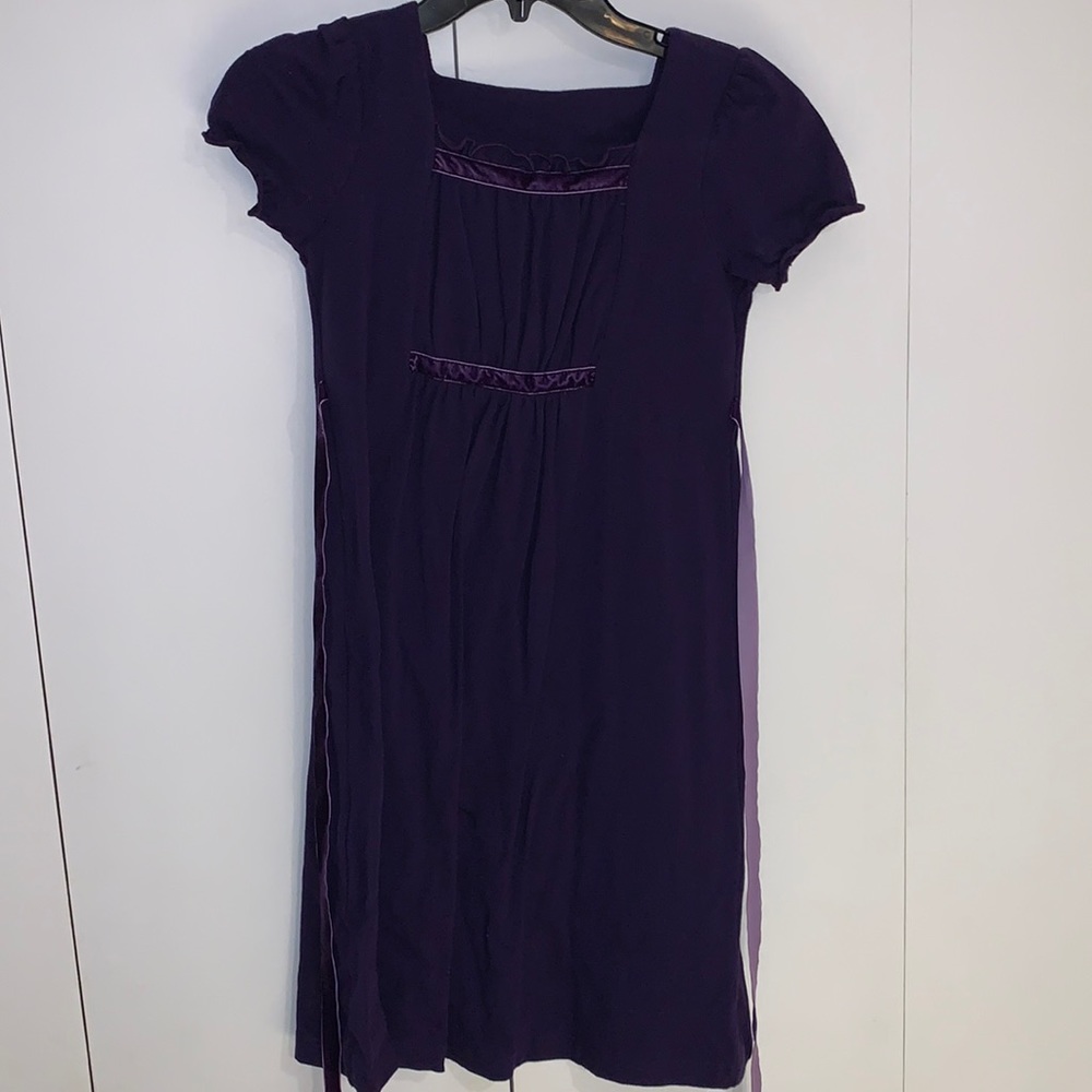 Hartstrings Purple Empire Waist Dress Girls Size 12